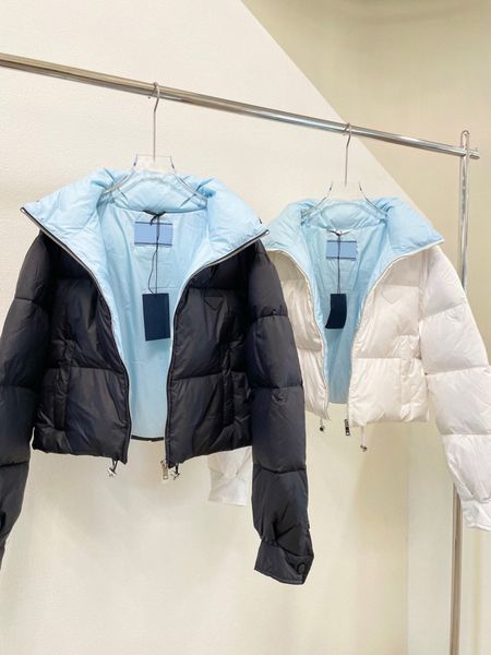 

womens parkas cotton-padded jacket down coat thick warm jackets long sleevbe loose blue white coat i93c#, Black