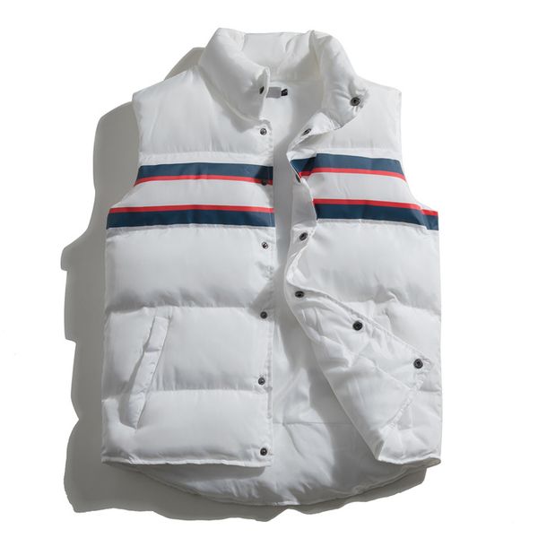 

2022 new mens tyle real feather down winter fashion vest body warmer advanced waterproof fabric men women vests jacket #23, Black;white