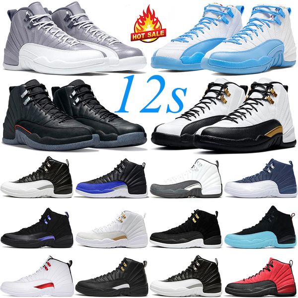 

jumpman 12s men basketball shoes indigo university blue cherry dark grey concord gym red reverse flu game mens outdoor sports trainers sneak