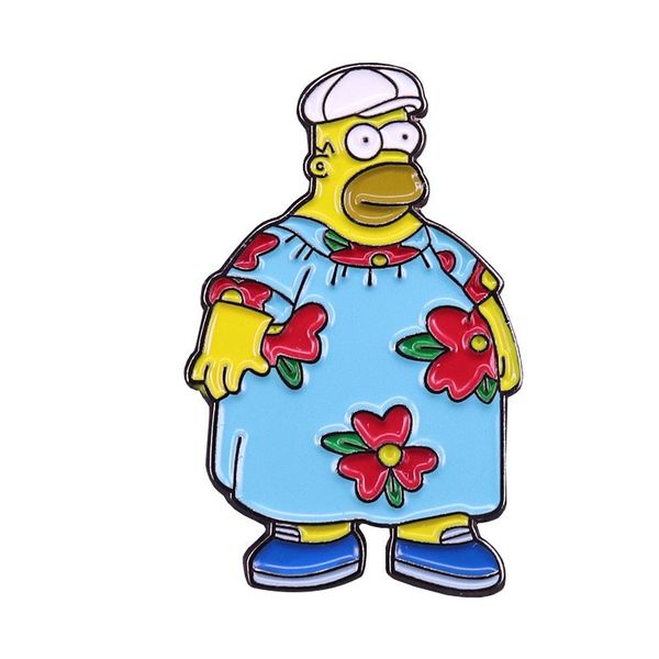 

chubby homer simpson badge cute cartoon cosplay anime pin clothes backpack accessories fashion jewelry funny christmas gift, Blue