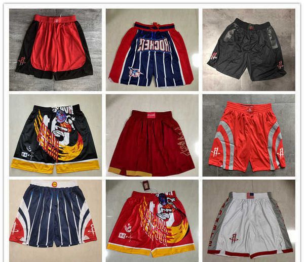 

houston''rockets''men throwback basketball shorts pocket, White;black