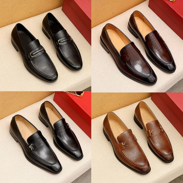 

new designers shoes mens fashion loafers classic genuine leather men business office work formal dress shoes brand designer party 317o, Black
