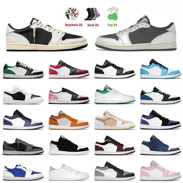 

2022 arrival 1 1s low basketball shoes reverse mocha ts x sail olive black phantom mystic tropical twist fragment jordens men women eur 36-4