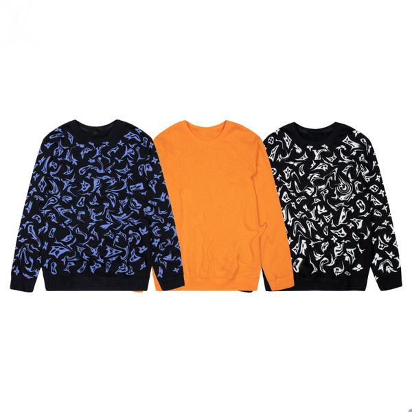 

2023 women hoodies lvse monogrames degrade crewneck new mens casual sweatshirts hoodie men multi color o-neck fashion harajuku style male sw, Black