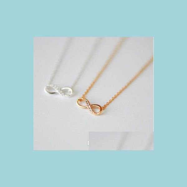 

pendant necklaces fashion crystal love infinity pendant necklaces metal link chain for women forever lovers jewelry gift simp bdehome dhcaq, Silver
