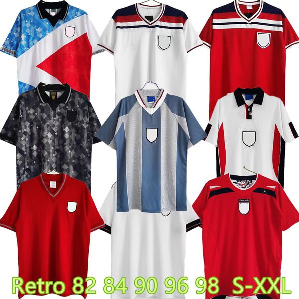 

1982 1986 2002 2008 england retro soccer jerseys 1990 1994 1992 1996 1998 beckham shearer gascoigne owen gerrard scholes football shirt unif, Black;yellow