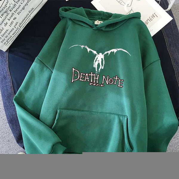 

hoodies anime oversized hoody death note winter hoodies sweatshirt hoodie 2021 basic fashion women fleece streetwear, Black