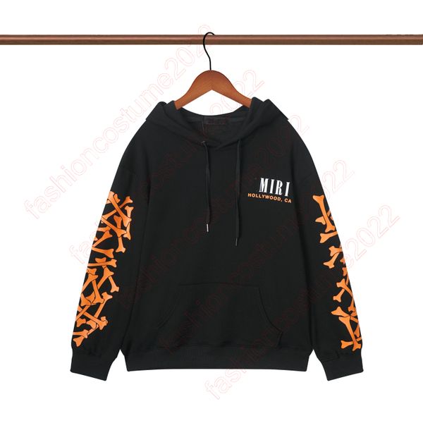 

men checkered bones hoodie gothic embroidery hoodies women retro harajuku hip hop jacket high street hoodie casual loose sweatshirt clothes, Black