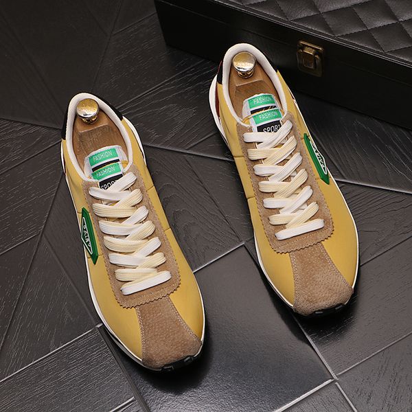 

british style lace up dress wedding party shoes fashion brand whiteleather casual sneaker round toe air cushion business driving walking lei, Black
