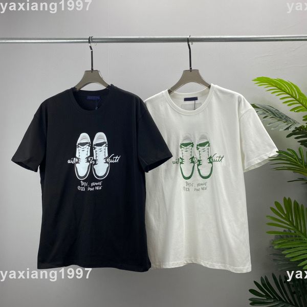 

2022ss spring and summer new sweatshirts high grade cotton printing shirt short pants sleeve round neck panel t-shirt size s-m-l-xl--xxxl, Black;brown