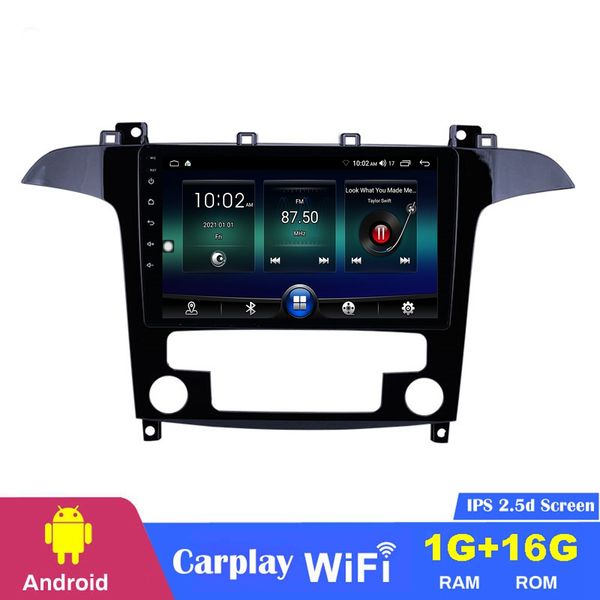 

car dvd player stereo for ford s-max 2007-2008 auto a/c 9 inch android 10 gps radio