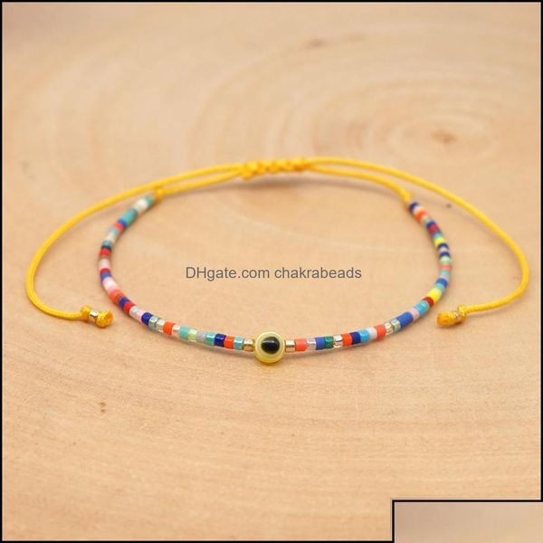 

bangle bracelets jewelry latest creative rainbow color miyuki bead evil eyes colorf cotton rope handmade braided bracel bdehome otgja, Black