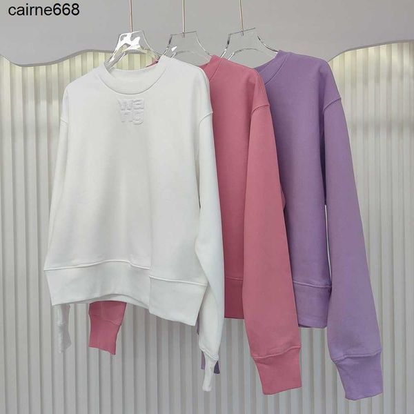 

women's hoodies sweatshirts autumn winter half price aw king loose letter printed round neck plush sweater women's long sleeve bot, Black