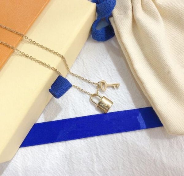 

Luxury Design Necklace 18K Gold Plated Stainless Steel Necklace Choker Chain Letter Pendant Fashion Women Wedding Jewelry Lover Gifts