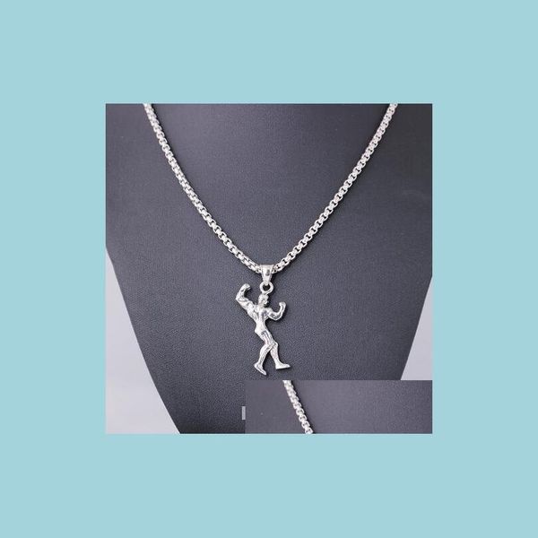 

pendant necklaces bodybuilders muscar man pendant necklace sier color fashion fitness jewelry cool body building necklace carshop2006 dhpj5, Silver