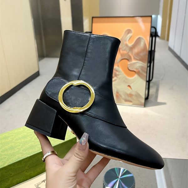

fashion shoes & accessories brown martin boots high heel work dance round head toe texture leather outdoor leather luxury designer factory, Black