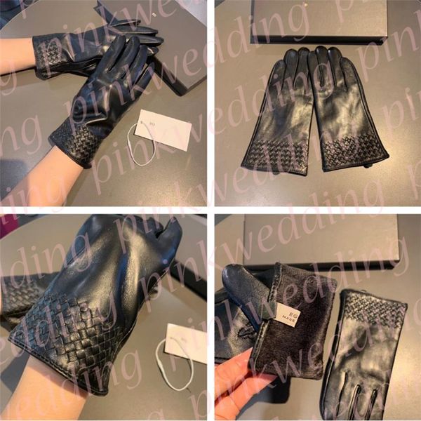 

designer gloves plush warm mittens women winter leather gloves outdoor travel touch screen glove, Blue;gray