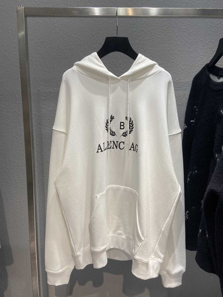 

high version chao brand wheat ear terry hoodie double regular woven and dyed fabric excellent texture soft comfortable sweater, Black