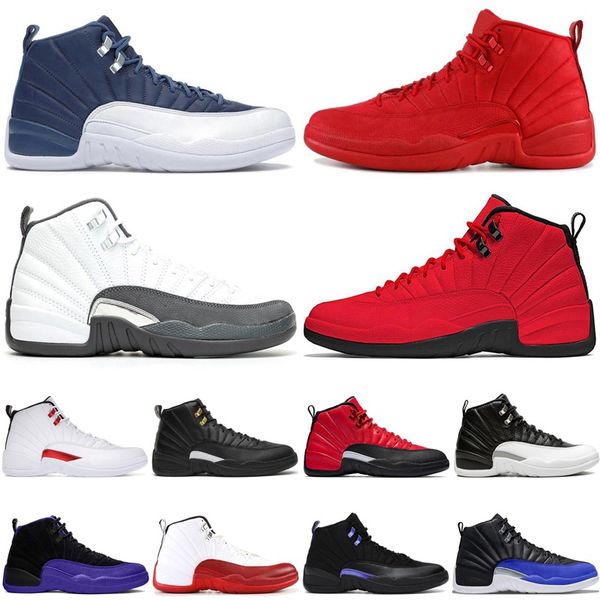 

mens 12s basketball shoes stealth hyper royal jumpman 12 retro gamma blue university gold dark grey reverse flu game taxi mens trainer outdo
