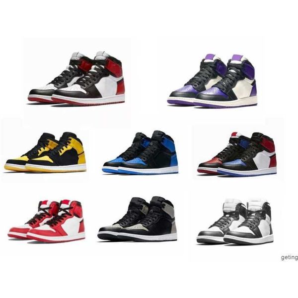 

basketball shoes running unc hyper royal homage to home university blue men sport designer outdoor leisure jumpman 1 og high 1s, Black