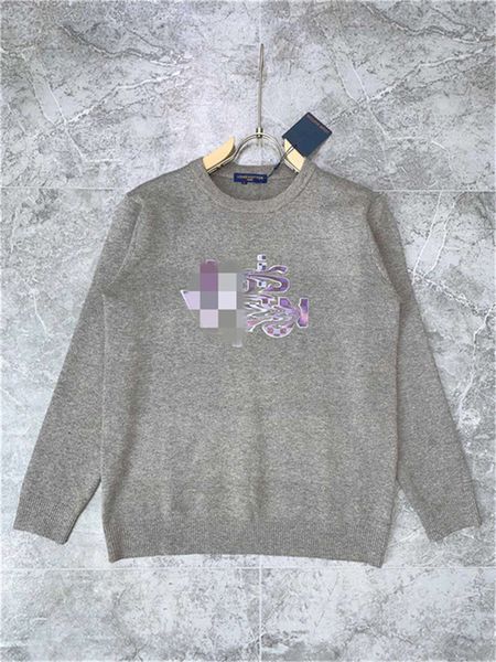 

22ss designer sweater h embroidery hoodie men wool sweaters casual sweatshirt pullover jacket 001, Black