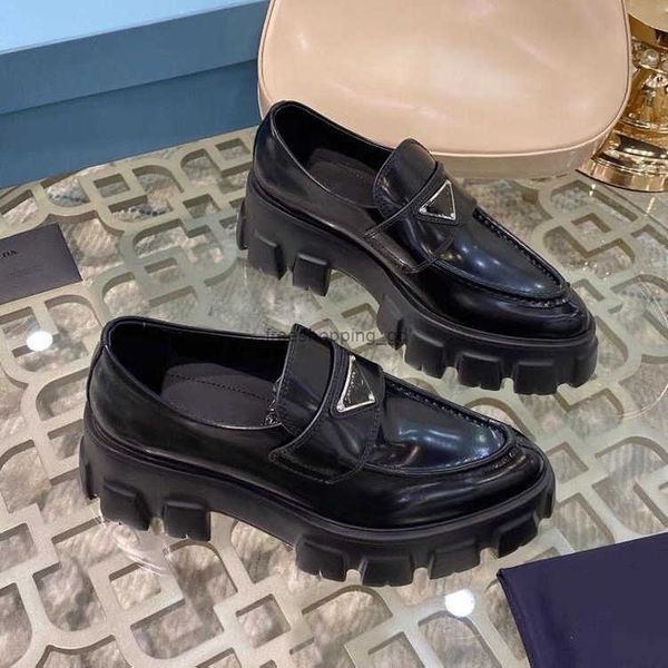 

prad shoesprad shoes designer casual shoes women loafer shoes soft cowhide thick sole rubber luxury platform black leather sneakers leisure