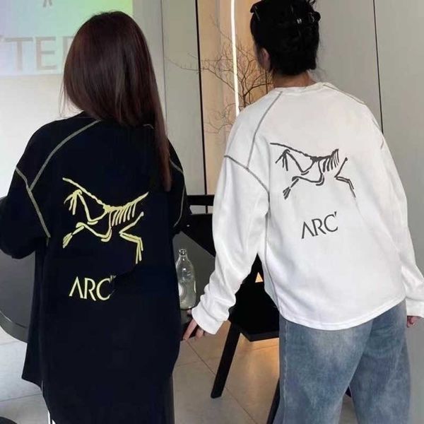 

22ss arc sweater designer sweat shirt men's round neck pullover long sleeve coat loose print lovers' flower blouse women, Black