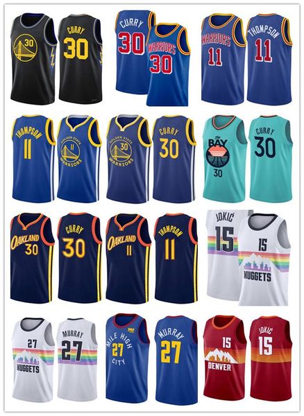 

basketball jersey 2022 new 15 jokic jamal 27 murray basketball jersey nikola denvers 2022 men stephen 30 curry klay 11 thompson james 33 wis, Black;red