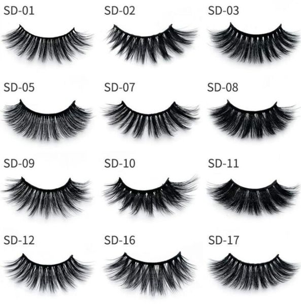 

false eyelashes mink eyelashes17 styles selling 1pair/ lot real siberian 3d full strip eyelash long individual lashes extension