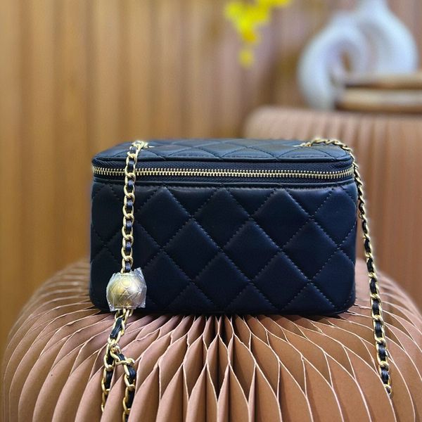 

designer women chain bags luxury brands shoulder bag clutch leather fashion black white crossbody handbag classic mini medium makeup box tot