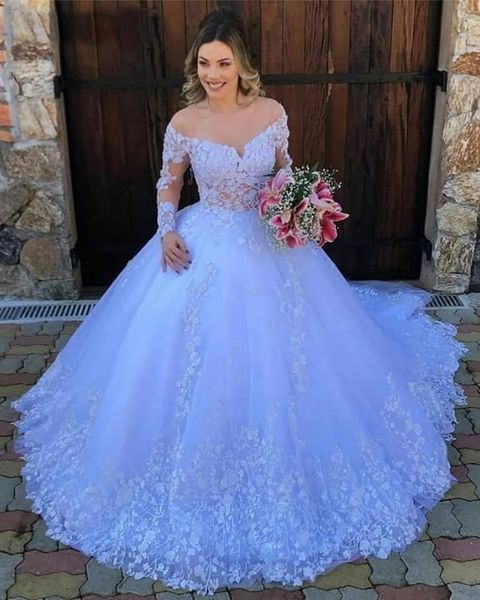 

2022 luxury beaded embroidery ball gowns wedding dresses princess gown corset sweetheart organza ruffles cathedral train bridal dress plus, White