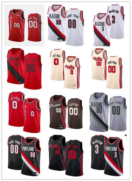 

75th custom men portland''trail blazers''21 keljin blevins 4 greg brown iii 9 nassir ittle 22 clyde drexler basketball j, Black;red