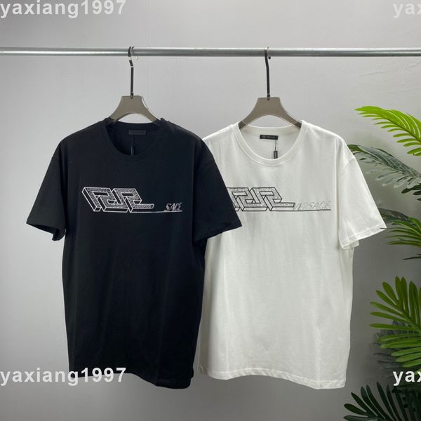 

2022ss spring and summer new sweatshirts high grade cotton printing shirt short pants sleeve round neck panel t-shirt size s-m-l-xl--xxxl, Black;brown