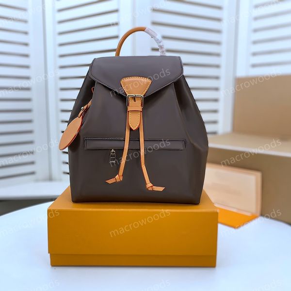 

designer mini backpack canvas handbag for women drawstring closure girl mini school bag gold hardware satchels lady purse montsouris bb deta