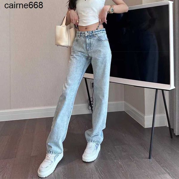 

designer women's alexanders jeans new high waist wangs slim straight tube sagging denim pants girl, Blue