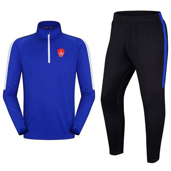 

20-21 stade brestois 29 men's training suit polyester jacket outdoor jogging tracksuits kids soccer suit size 24306a, Gray