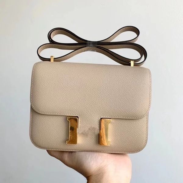 

designer women's bag high-end classic h bag 19 cm luxury brand shoulder bags for woman epsom genuine leather hand-stitched evening hand