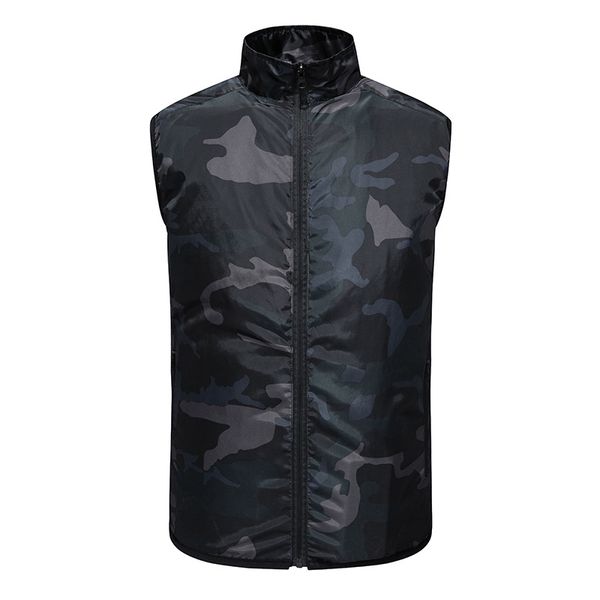 

men's vests fashion summer camouflage fan vest intelligent tooling men's air conditioning vest charging vest cooling and sunscreen, Black;white