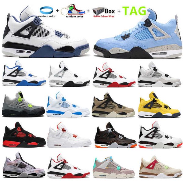 

2022 new 4s iv men women basketball shoes bred university blue military black cat sail cement royal midnight navy white cement unisex