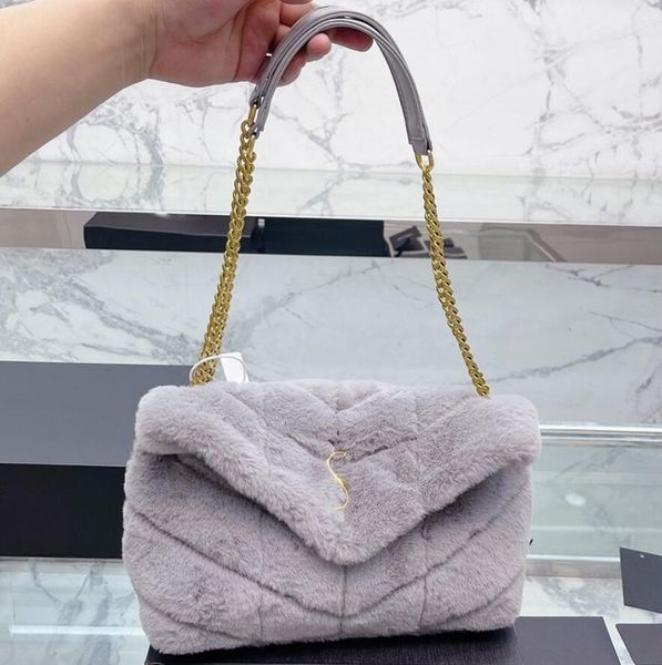 

women's handbag shoulder bag cross wallet splice stripe metal letter buckle long strap leather multi pocket teddy velvet wallet