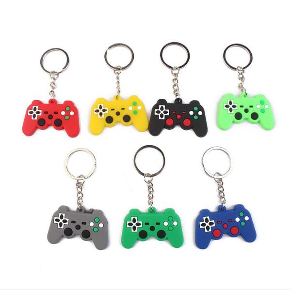 

pvc keychains individual game machine key ring mini cartoon gamepad joystick fit boy schoolbag trinket birthday gifts, Silver