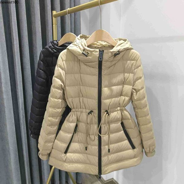 

designer women's down parkas balencaigass short waist winter new hooded lightweight white duck down jacket, Black