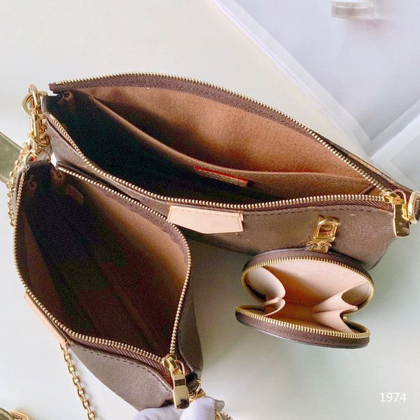 

3 in 1 crossbody bag with round coin purse handbag removable gold-tone chain an adjustable strap for multiple carrying options stylish style