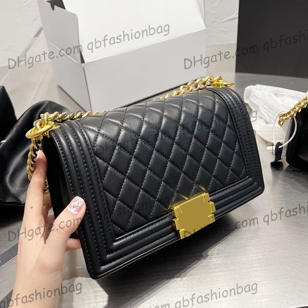 

designer channel bags for women black cc handbag leather chain slant shoulder clutch flap totes bag double letters solid hasp waist square s