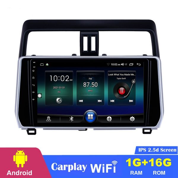 

auto car dvd player with gps navigation for toyota prado-2018 support steer wheel control 10.1"android
