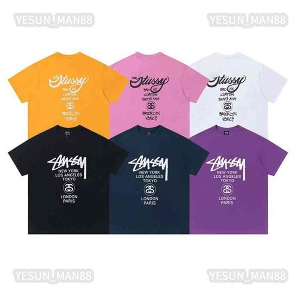 

designer luxury spring and summer stusy classic letter printed t shirt fashion stusi mens and womens loose tee various styles291q, White;black