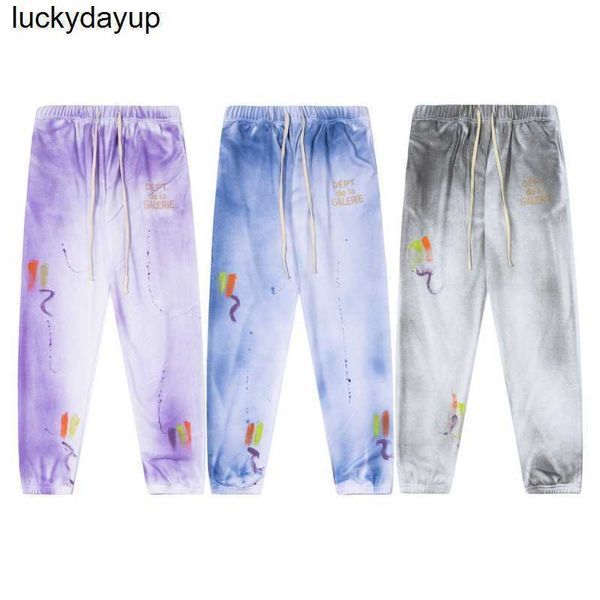

men's pants designer new galery dept tie dye graffiti print hip hop fashion brand men's women's leisure sports pants, Black