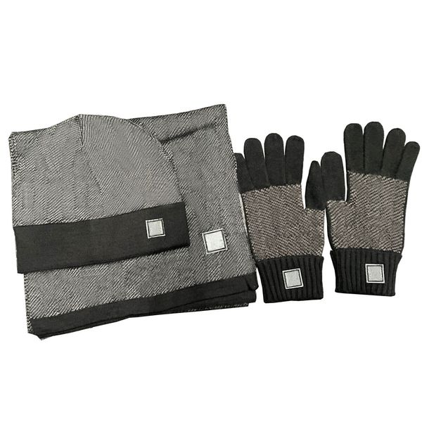 

hats wool scarves gloves sets designer mens beanie scarf glove set luxury hat knitted caps ski scarves mask winter outdoor, Blue;gray