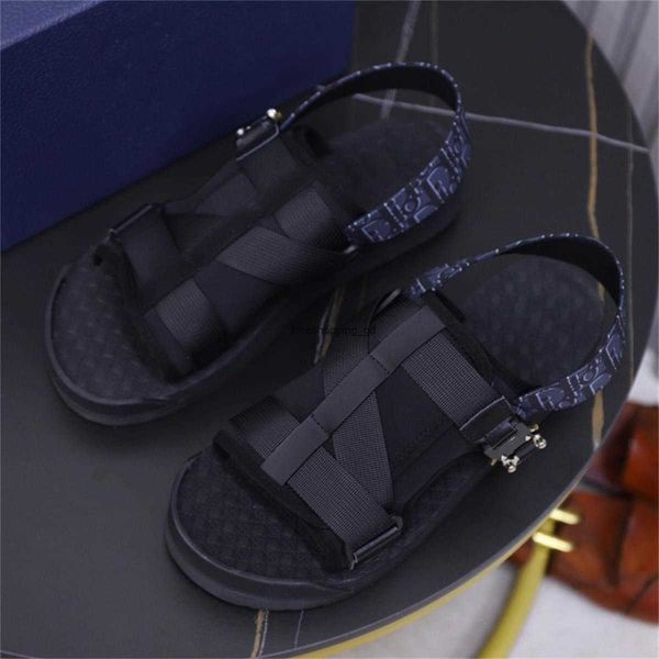 

designer diagonal jacquard fashion nylon strap beach sandals slippers loafers fashion summer luxury alpha slippers, Black