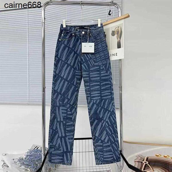 

designer women's jeans new high waisted alexanders allover printed jeans wangs pants elastic thin female autumn, Blue